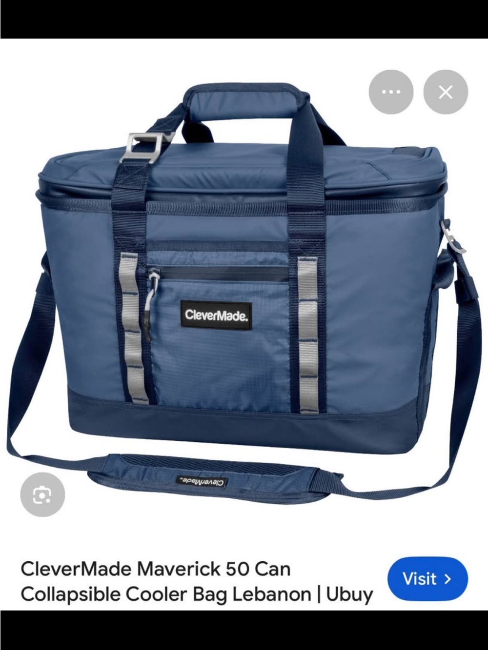 CleverMade Maverick 50-Can Collapsible Cooler Bag - Blue